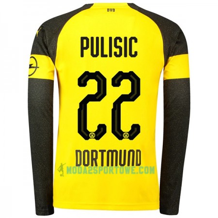 Koszulka Borussia Dortmund Pulisic 22 Domowe Stroje Piłkarskie 2018/19 Długi Rękaw